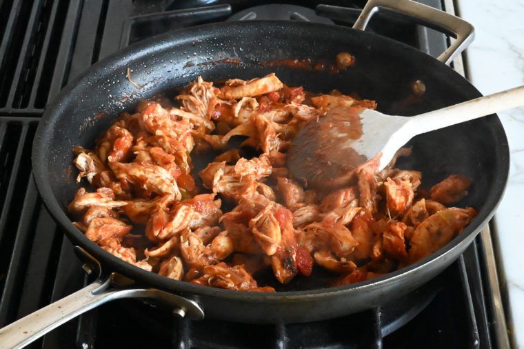 chicken and sauce in skillet