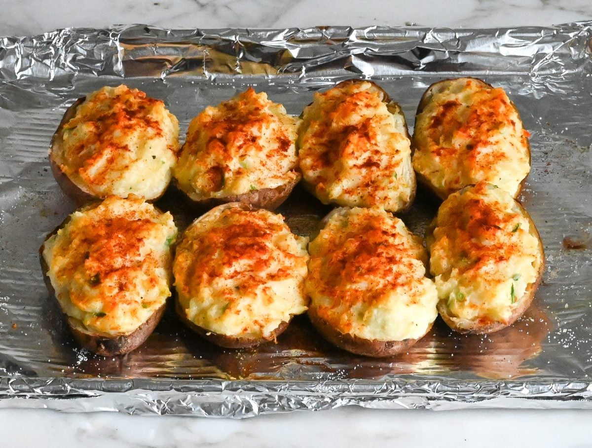 twice baked potatoes fresh out of the oven
