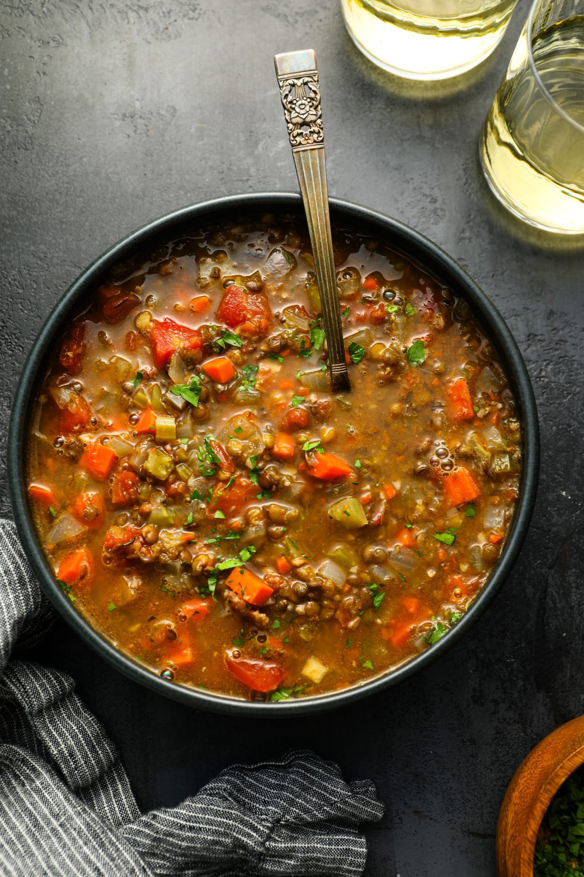 bowl of lentil soup.