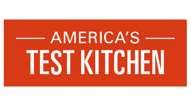 Red rectangle with text \"America\'s Test Kitchen.\"