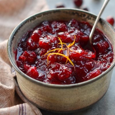 cranberry sauce in a bowl