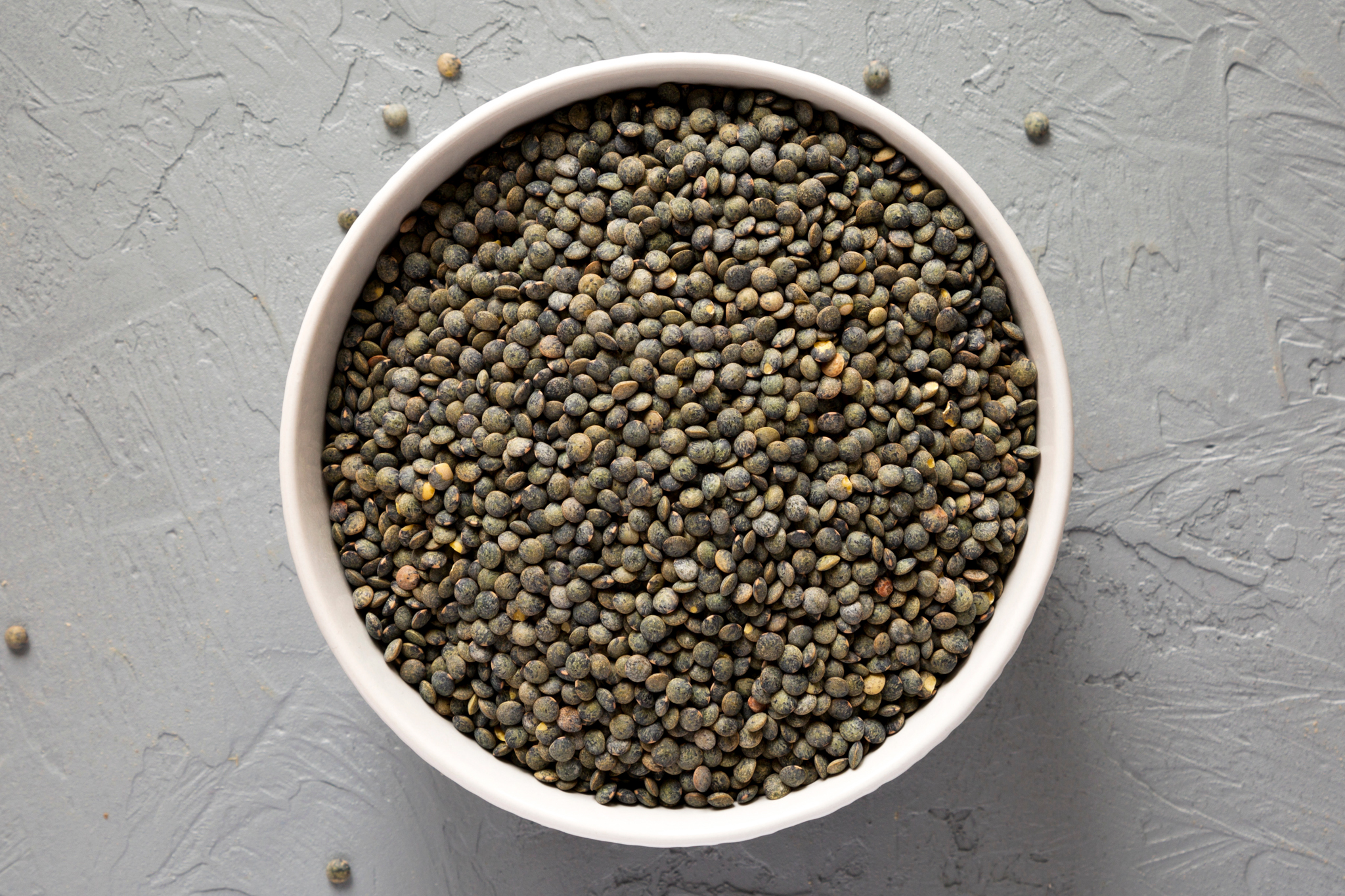 french green lentils in bowl