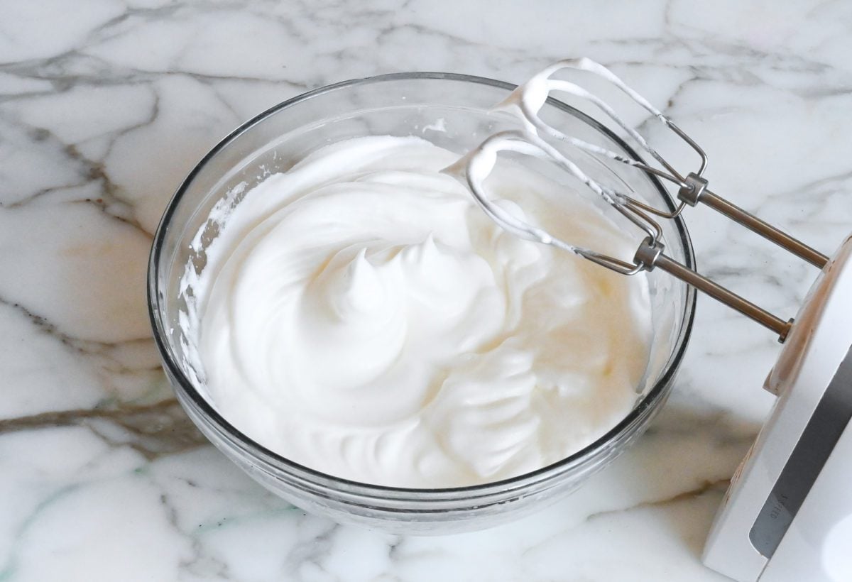 beaten egg whites