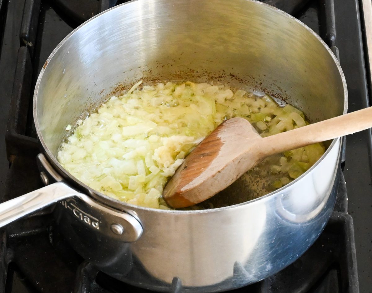 softened onions in butter