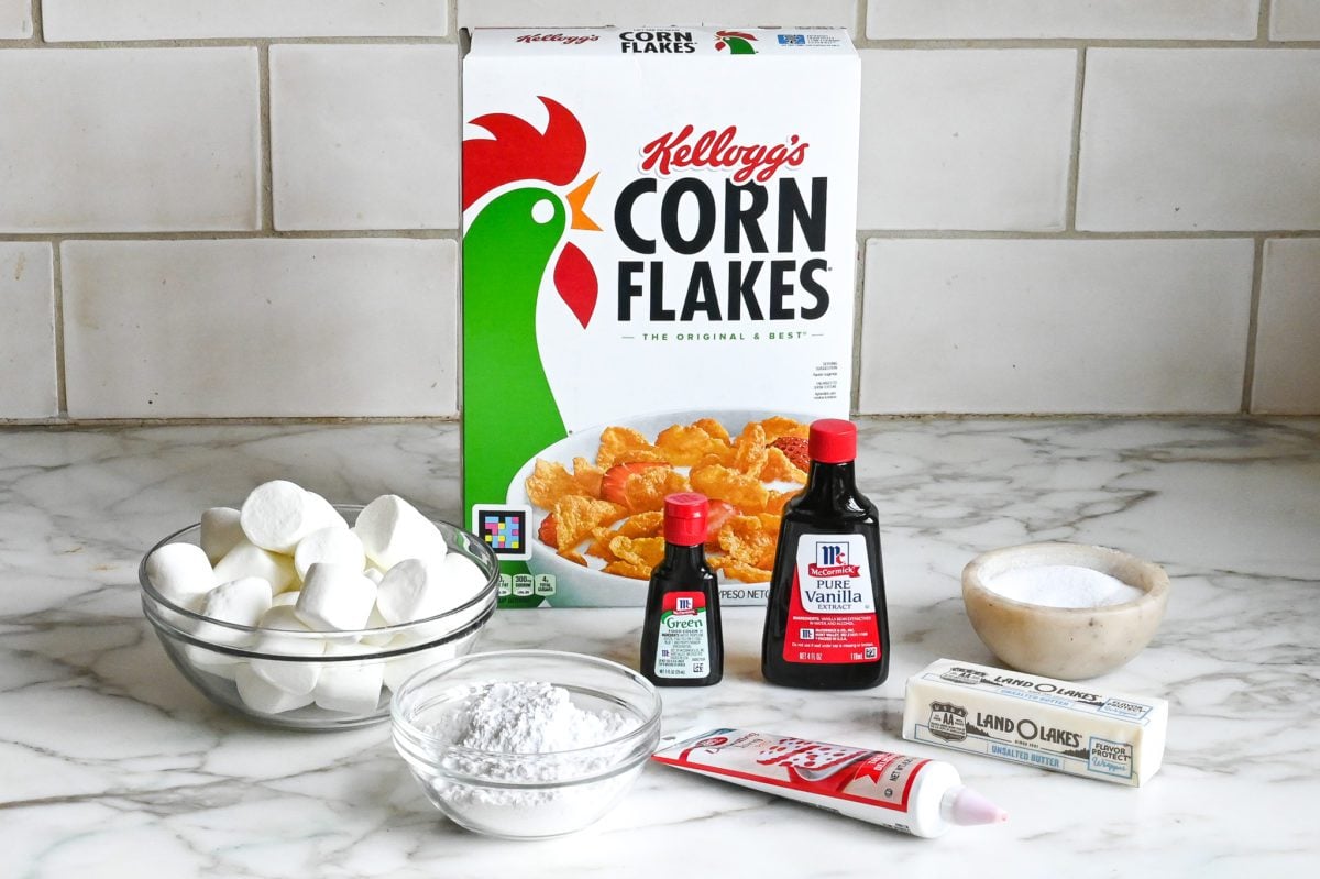 ingredients for christmas wreath cookies