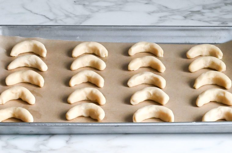 shaped crescent cookie dough