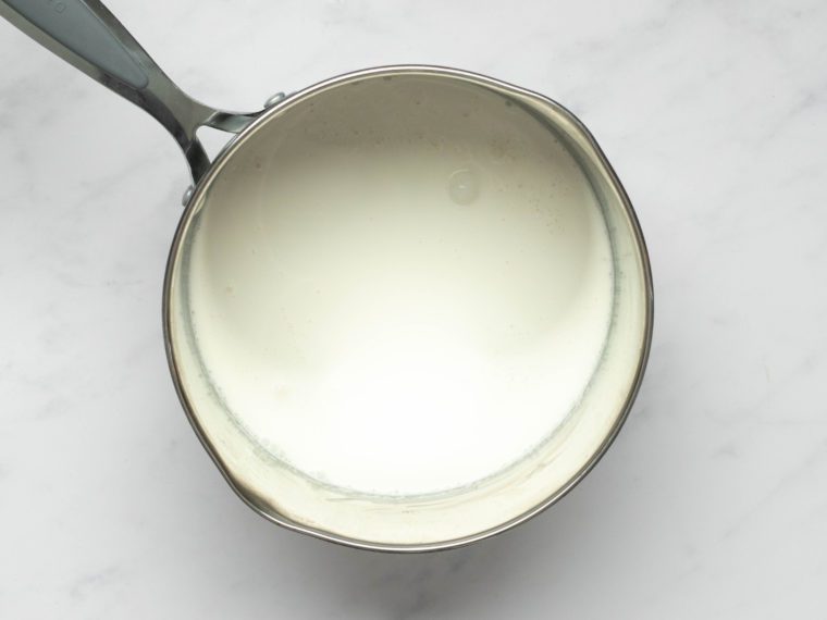 bringing cream to a simmer