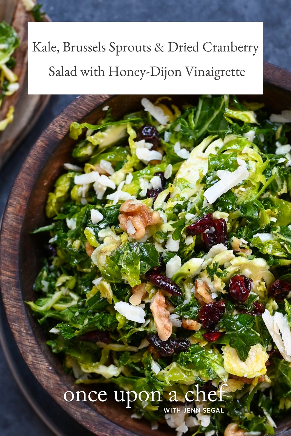 Kale, Brussels Sprouts & Dried Cranberry Salad with HoneyDijon
