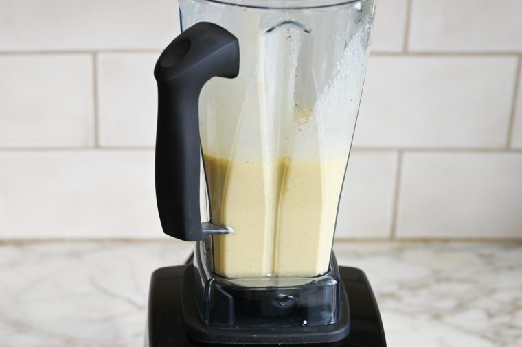 blended egg and cheese mixture