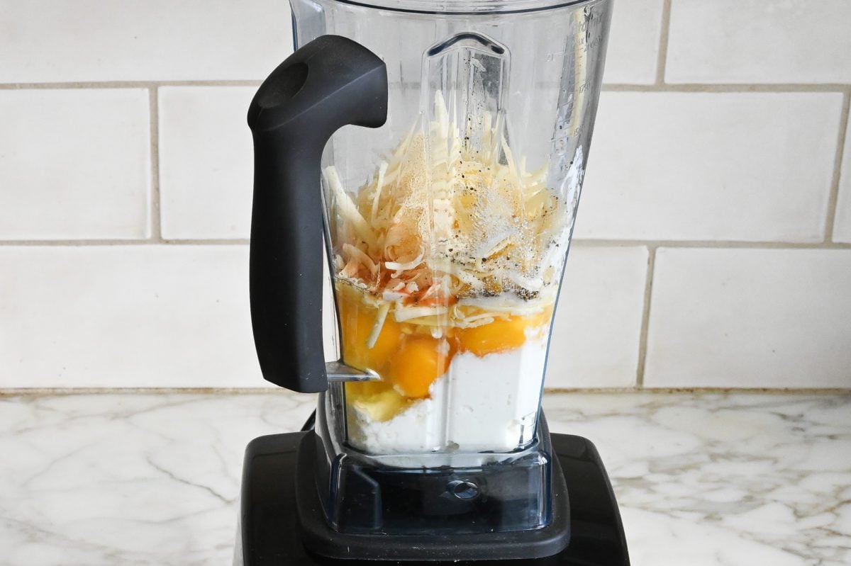 eggs and cheese in blender