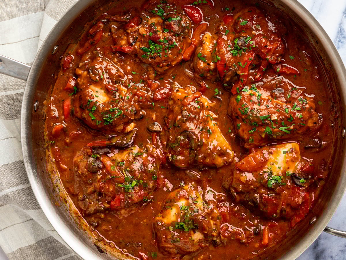 Authentic Chicken Cacciatore (Italian Hunter-Style Chicken)