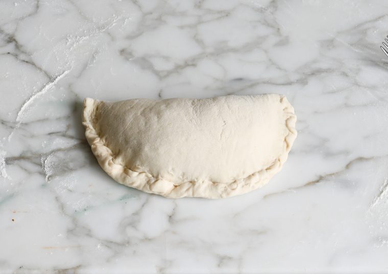 rolled edges of calzone