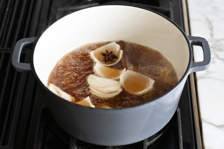 bringing broth to a boil