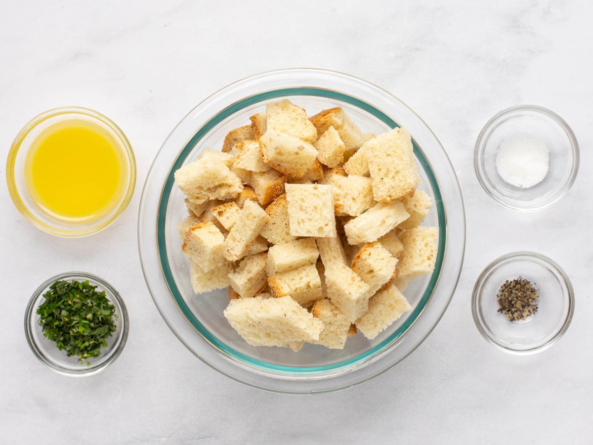 ingredients for homemade croutons