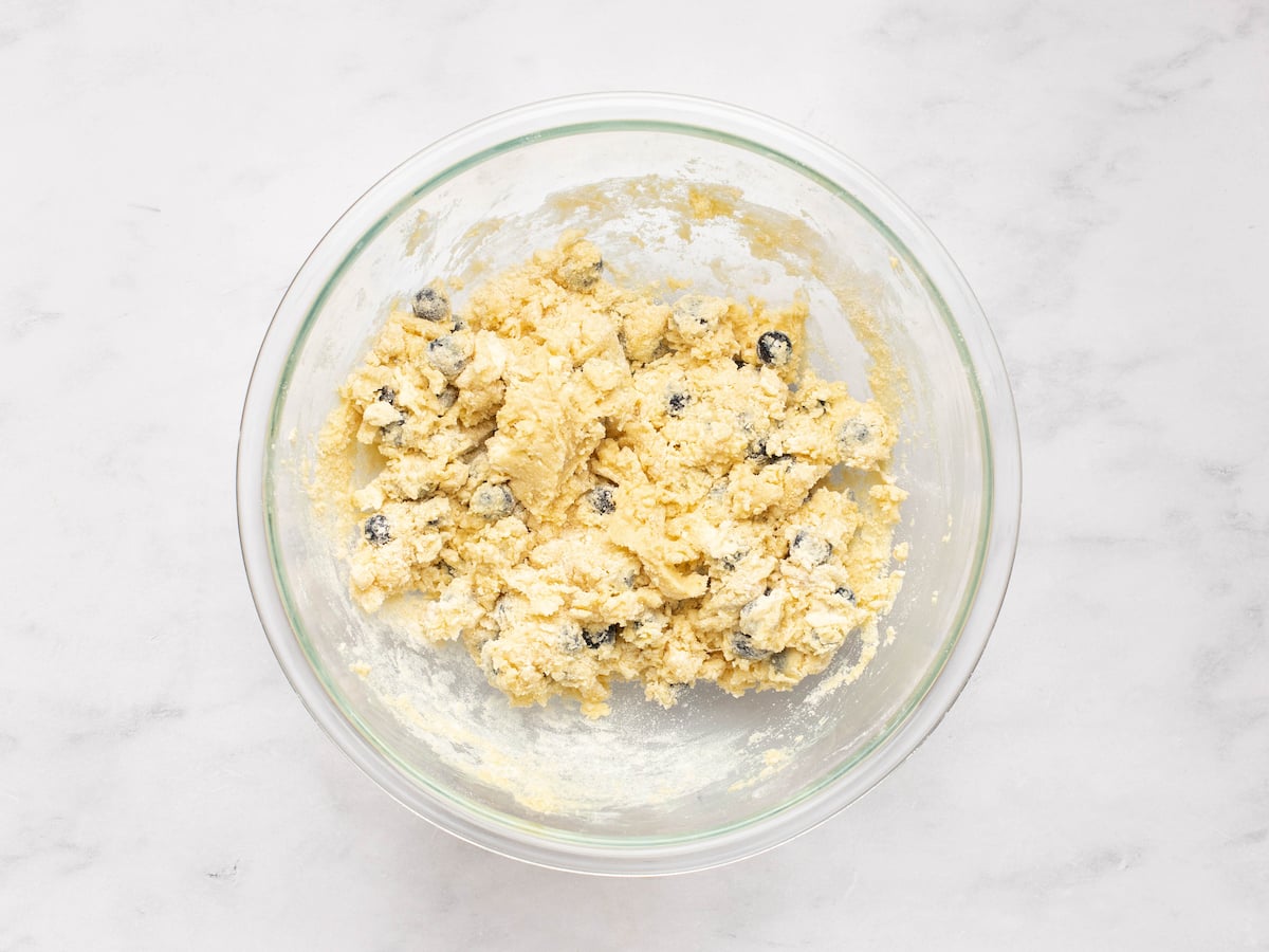 mixed blueberry scone dough