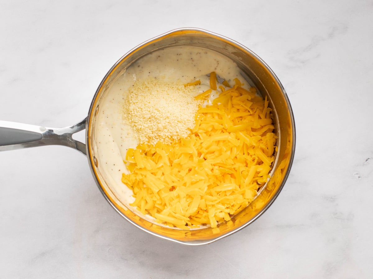 adding the cheese