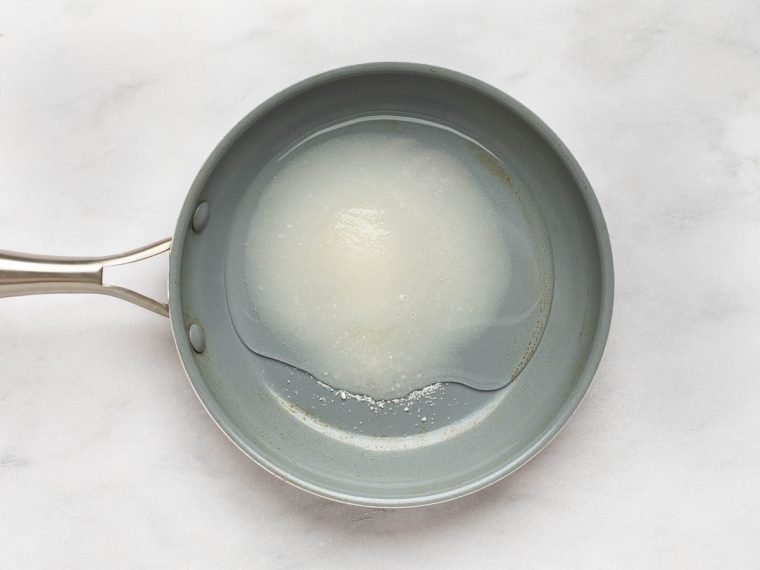 water and sugar in saucepan