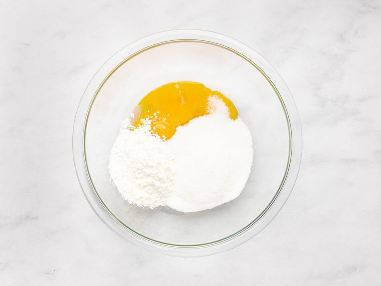egg yolks, sugar, cornstarch, and salt in bowl