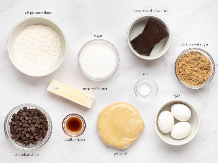 ingredients needed to make brownie pie