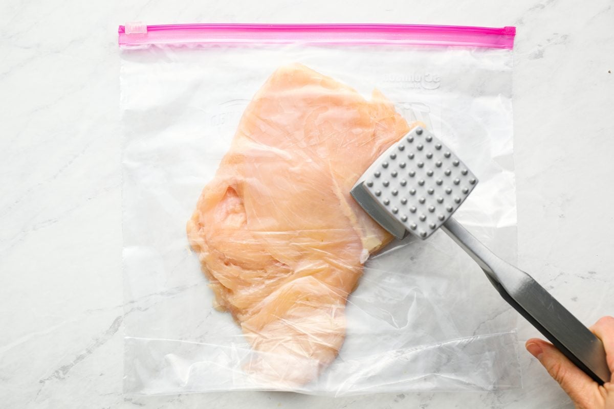 pounding chicken breasts