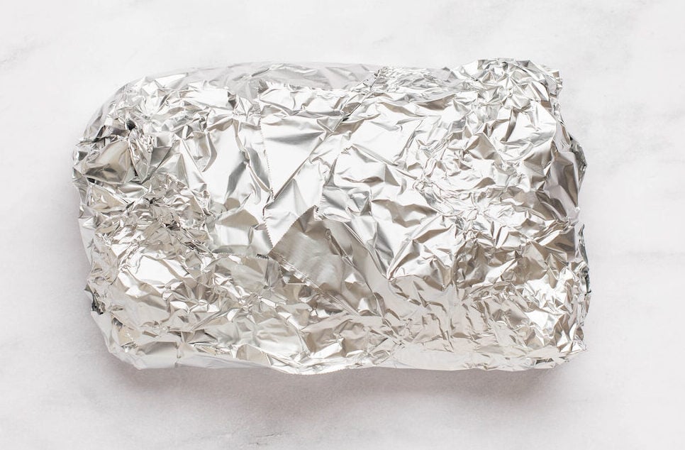 garlic bread wrapped in aluminum foil