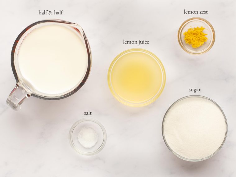 ingredients you'll need to make lemon ice