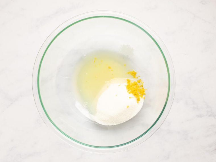lemon zest, lemon juice, sugar, and salt in a bowl