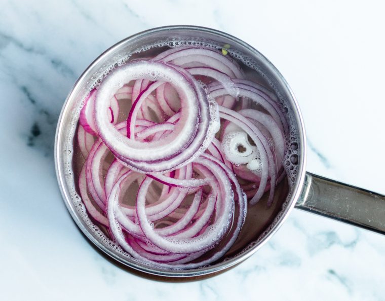 making pickled red onion