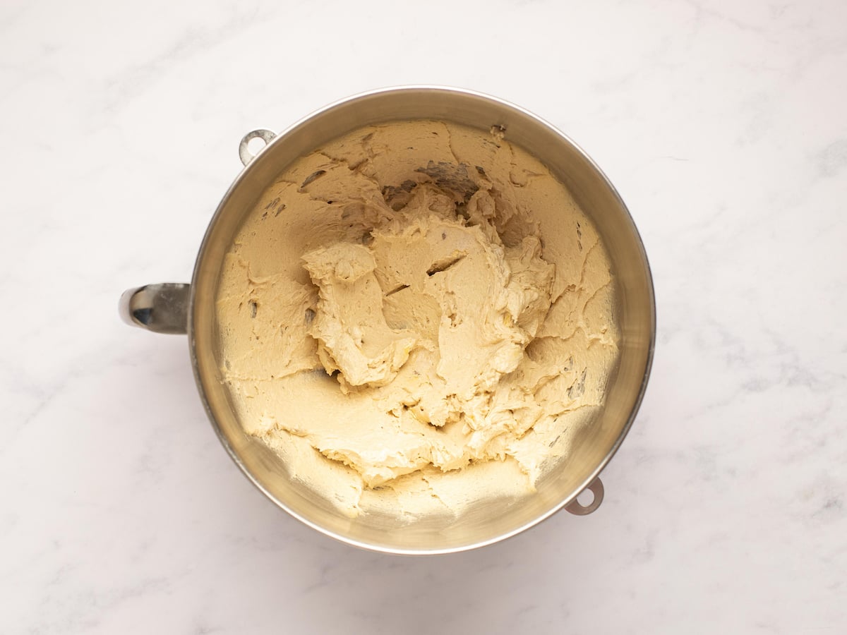 vanilla and eggs beaten into butter/sugar mixture