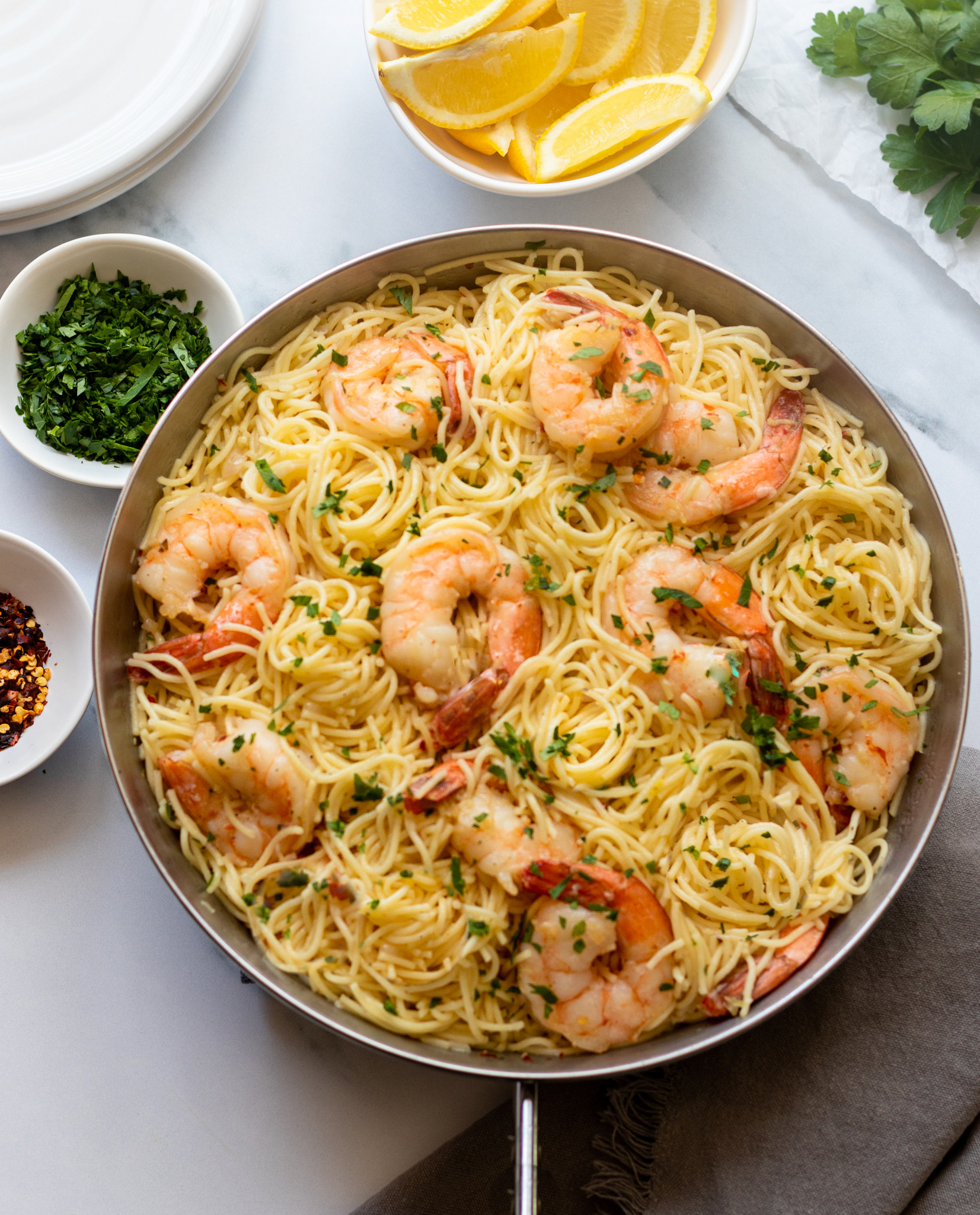 Spicy Shrimp Scampi With Angel Hair Pasta Recipe