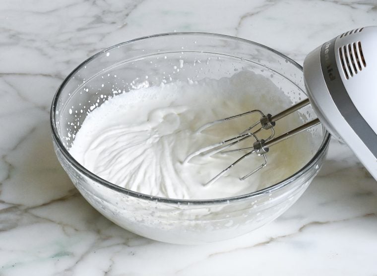 beating heavy cream to soft peaks