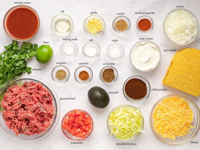 what you'll need to make beef tacos