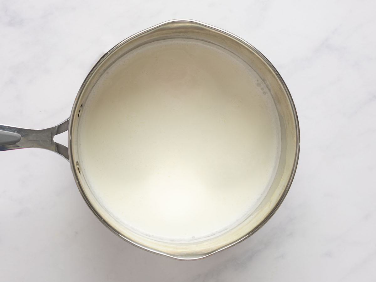 milk in medium saucepan
