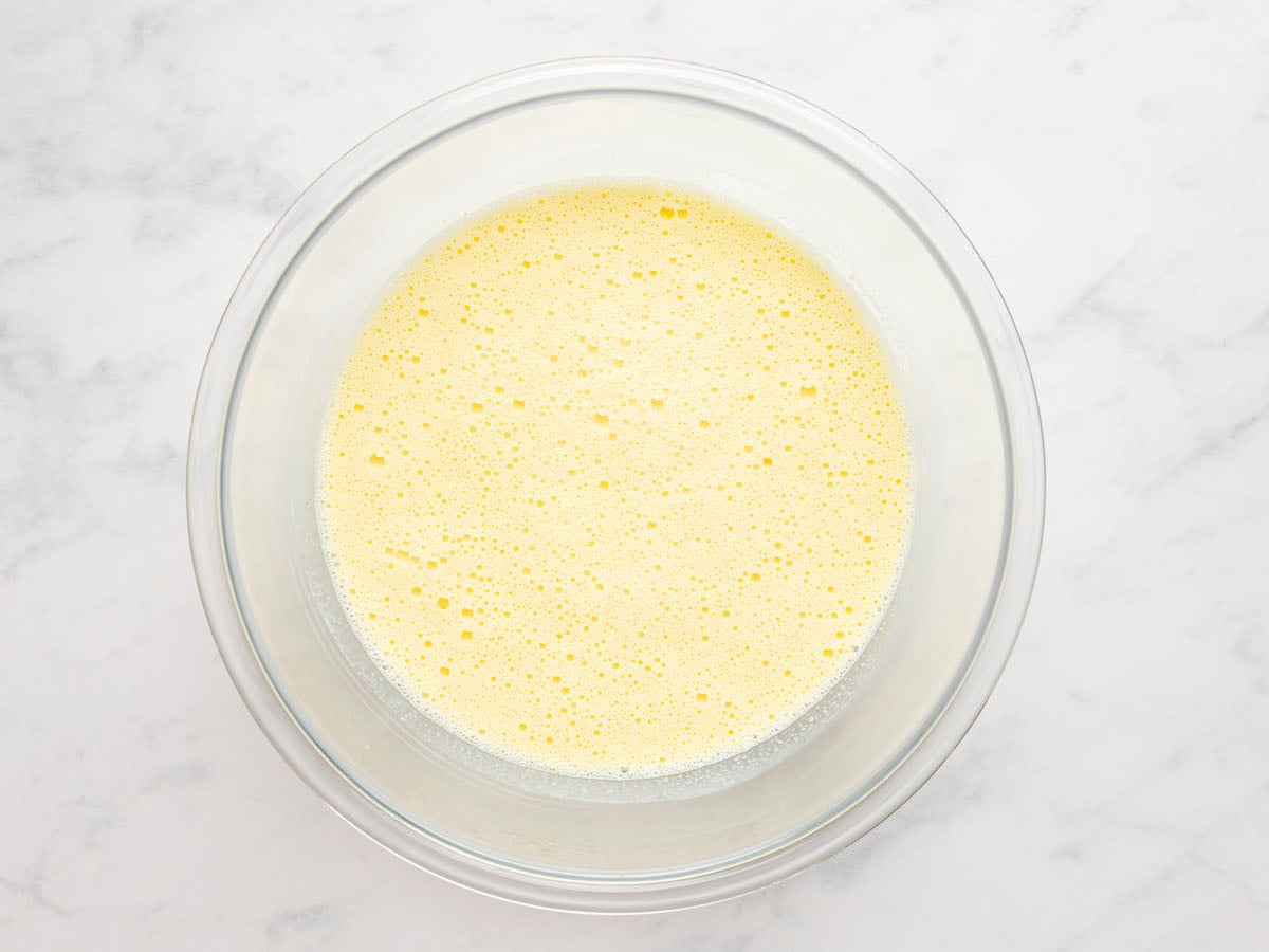 combined milk and egg mixture