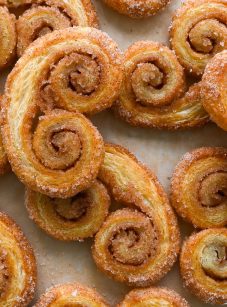 palmiers on a baking sheet