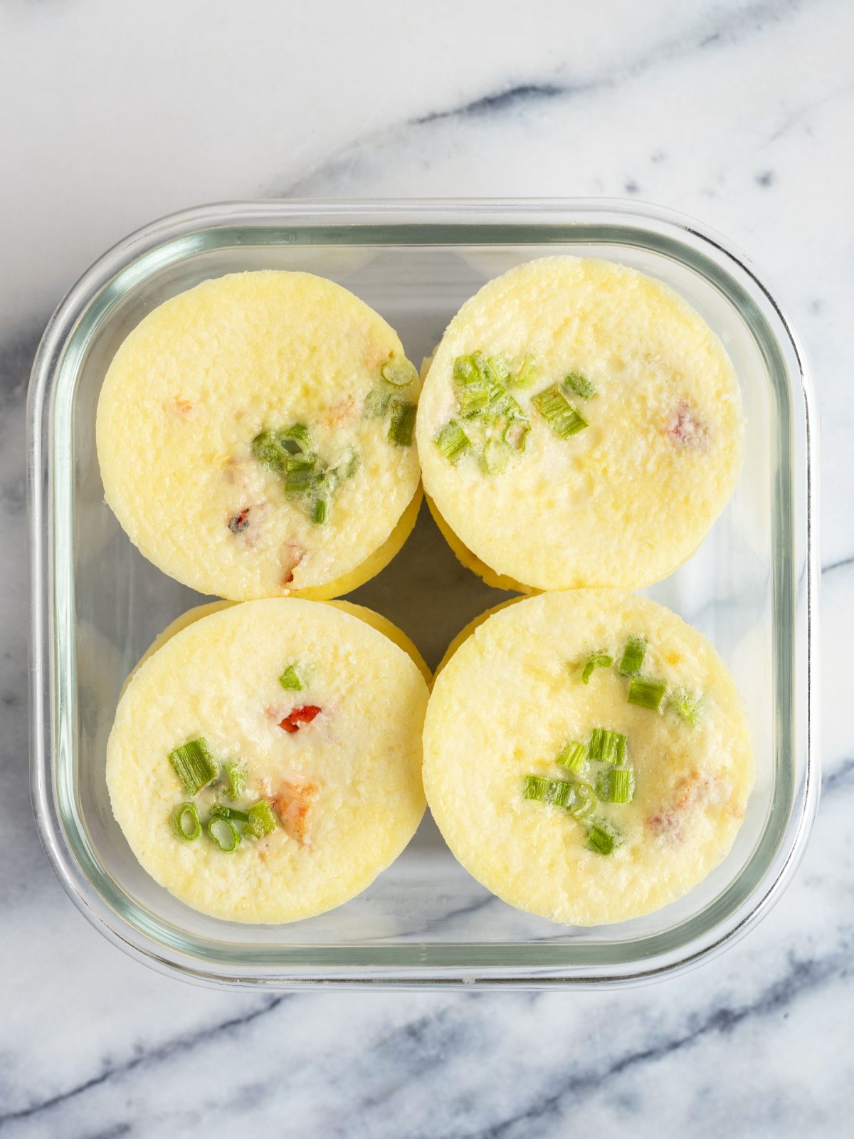 egg whites in glass storage container 