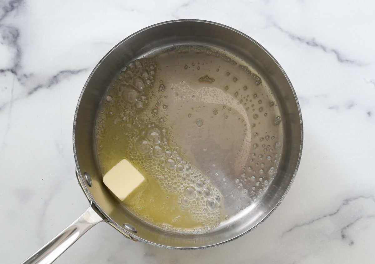 melting butter in a medium saucepan