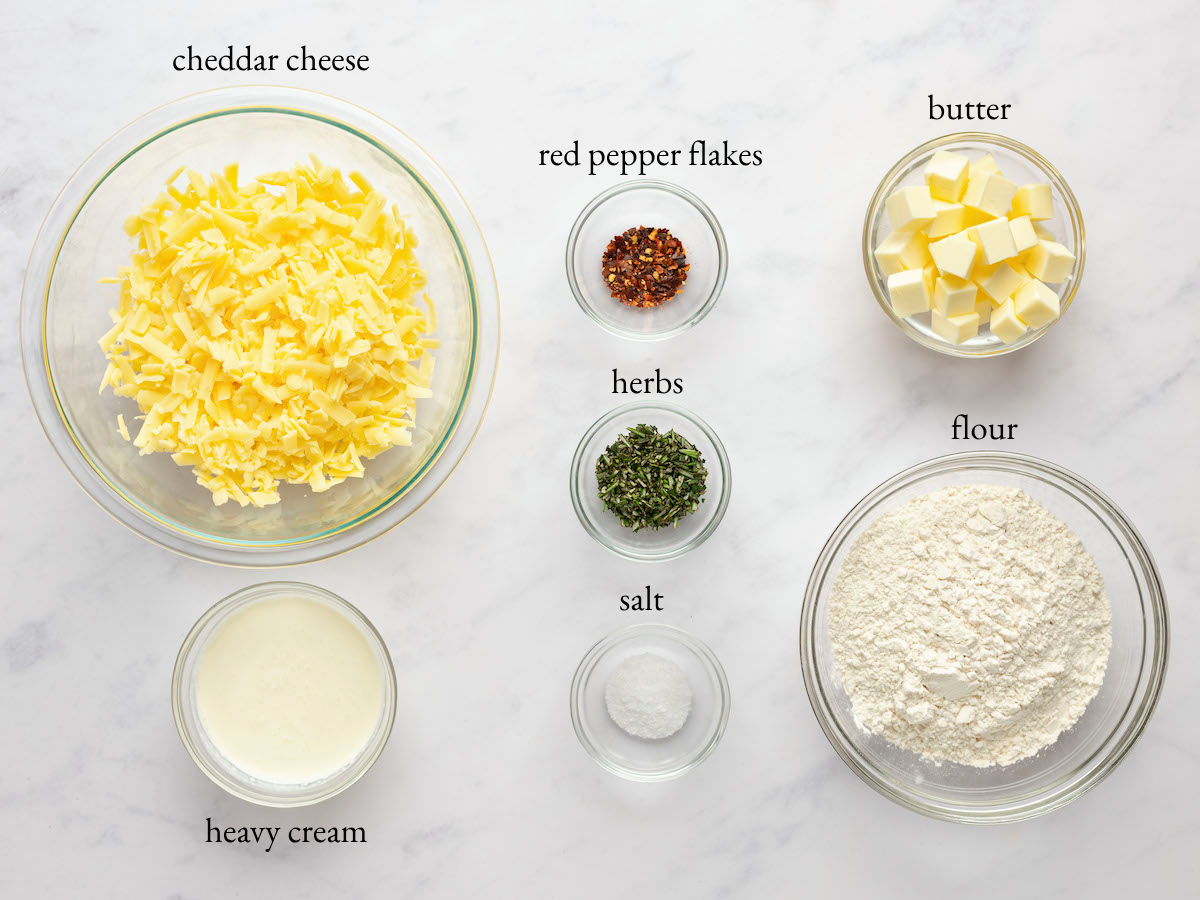ingredients to make cheese straws