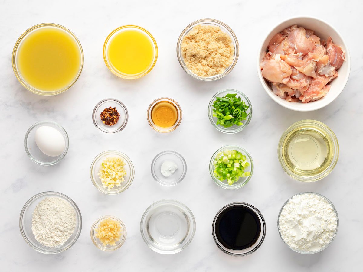 ingredients for orange chicken