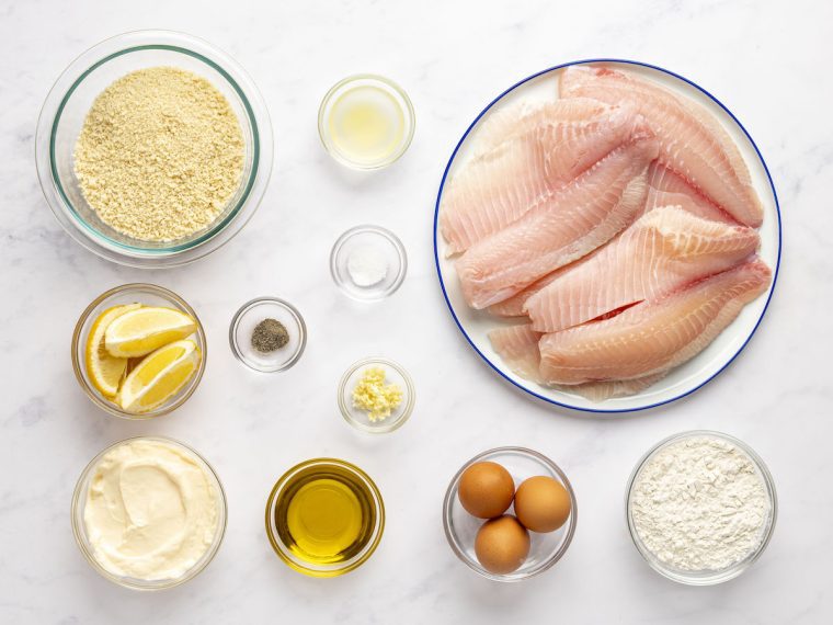 ingredients for pan fried fish fingers