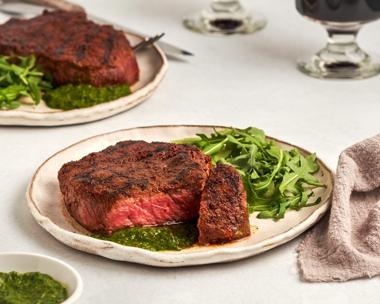 grilled beef tenderloin with chimichurri sauce