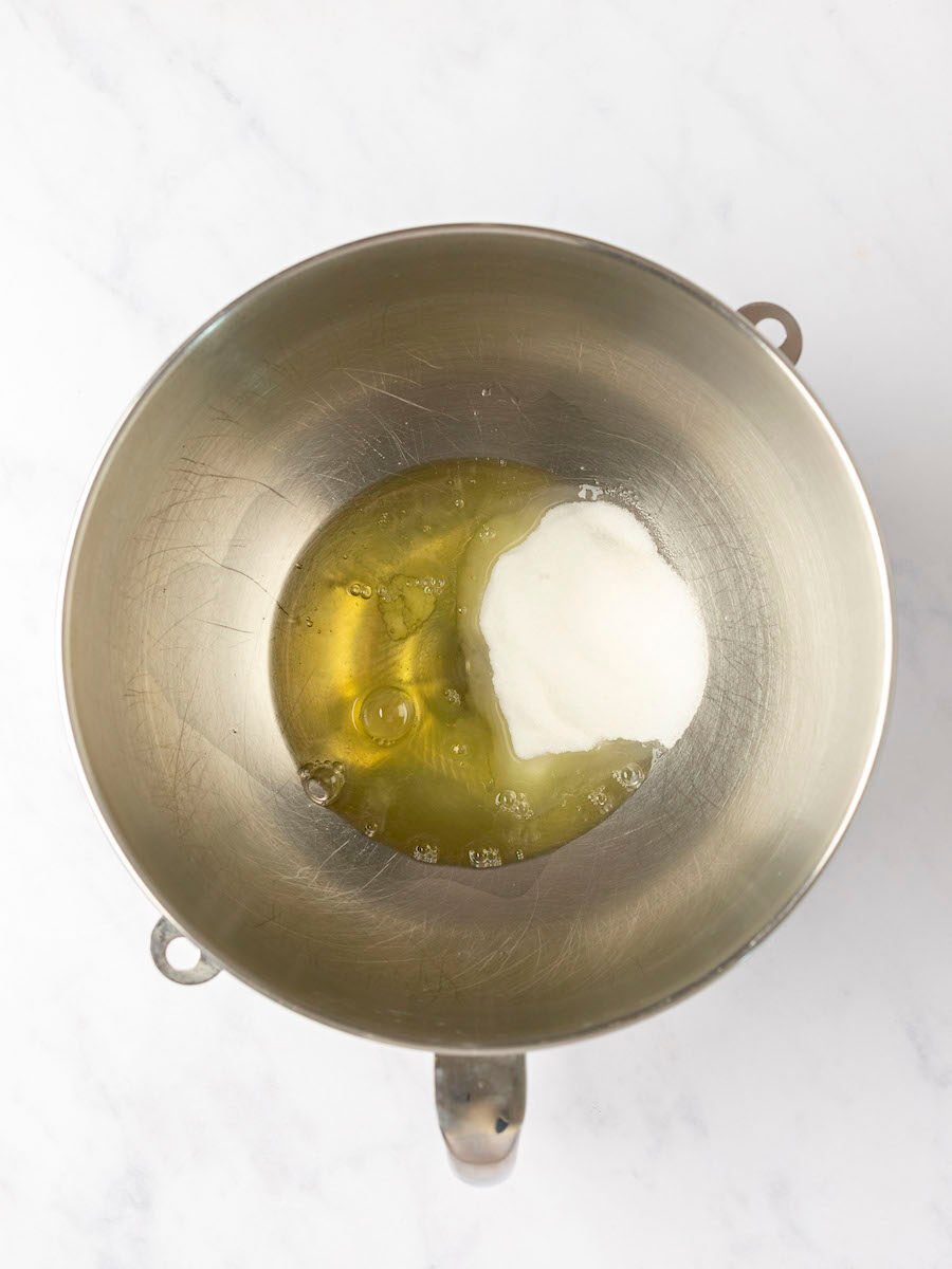 egg whites, salt, and sugar in large bowl