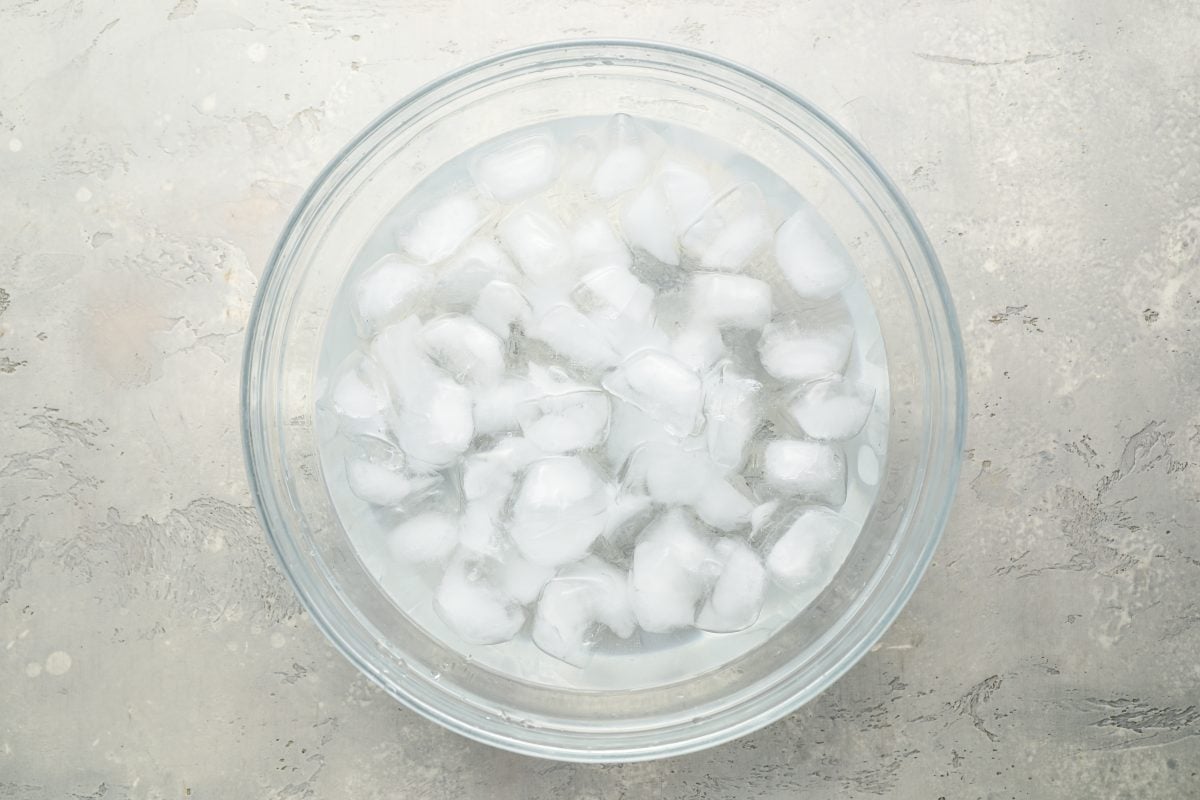large bowl filled with ice water