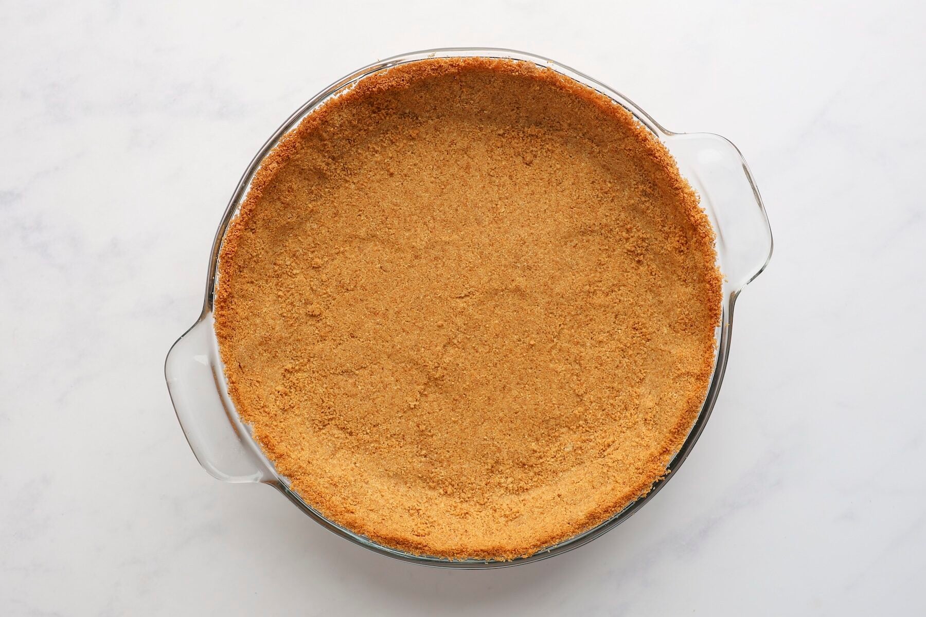 Baked graham cracker crust.