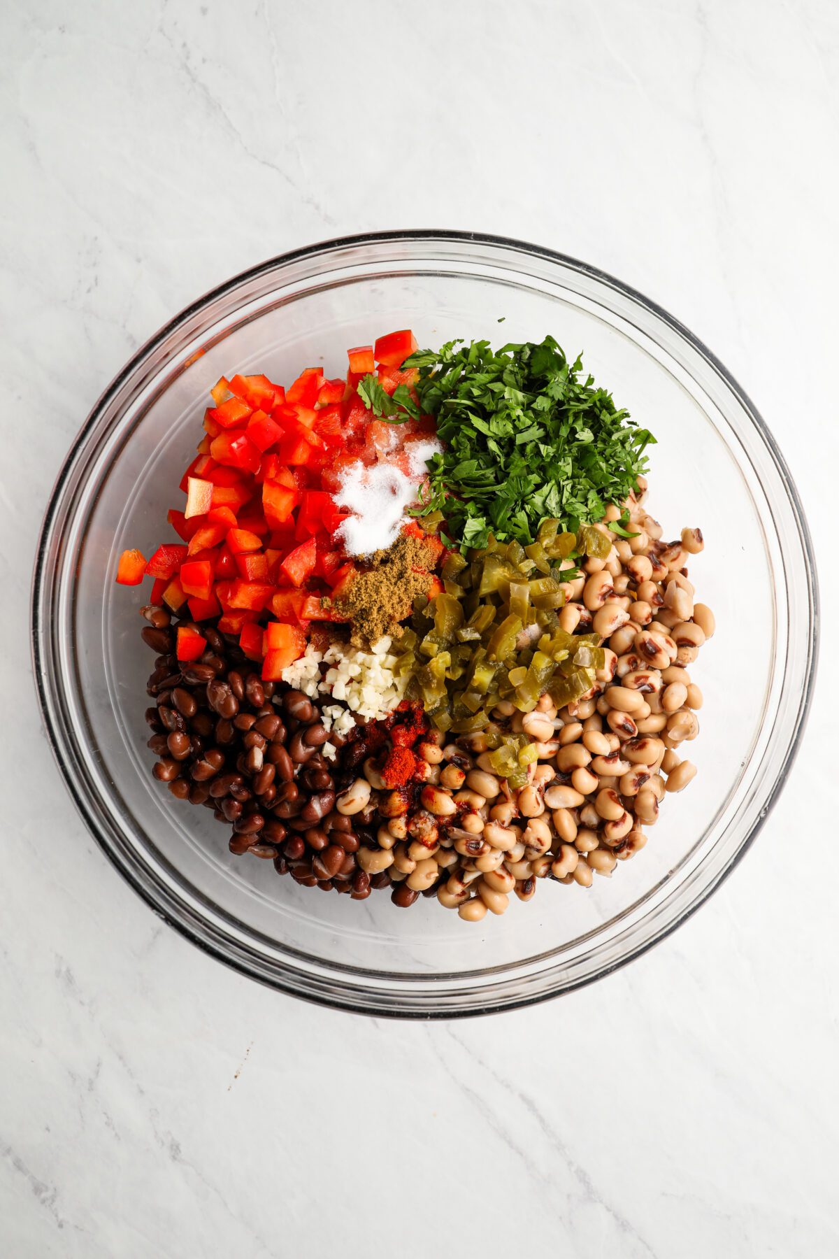 cowboy caviar ingredients in bowl