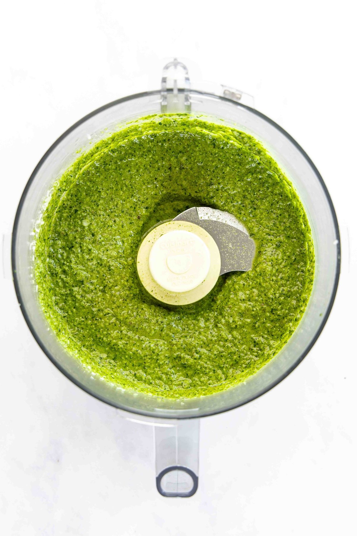 finished pesto in food processor