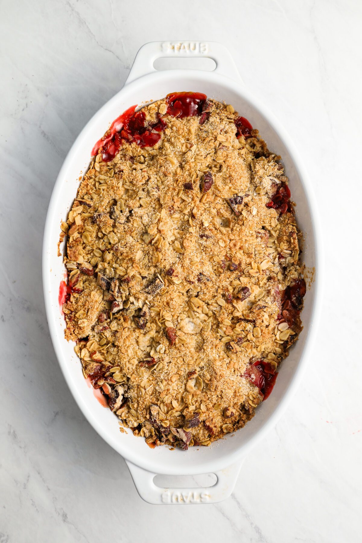 baked strawberry rhubarb crisp