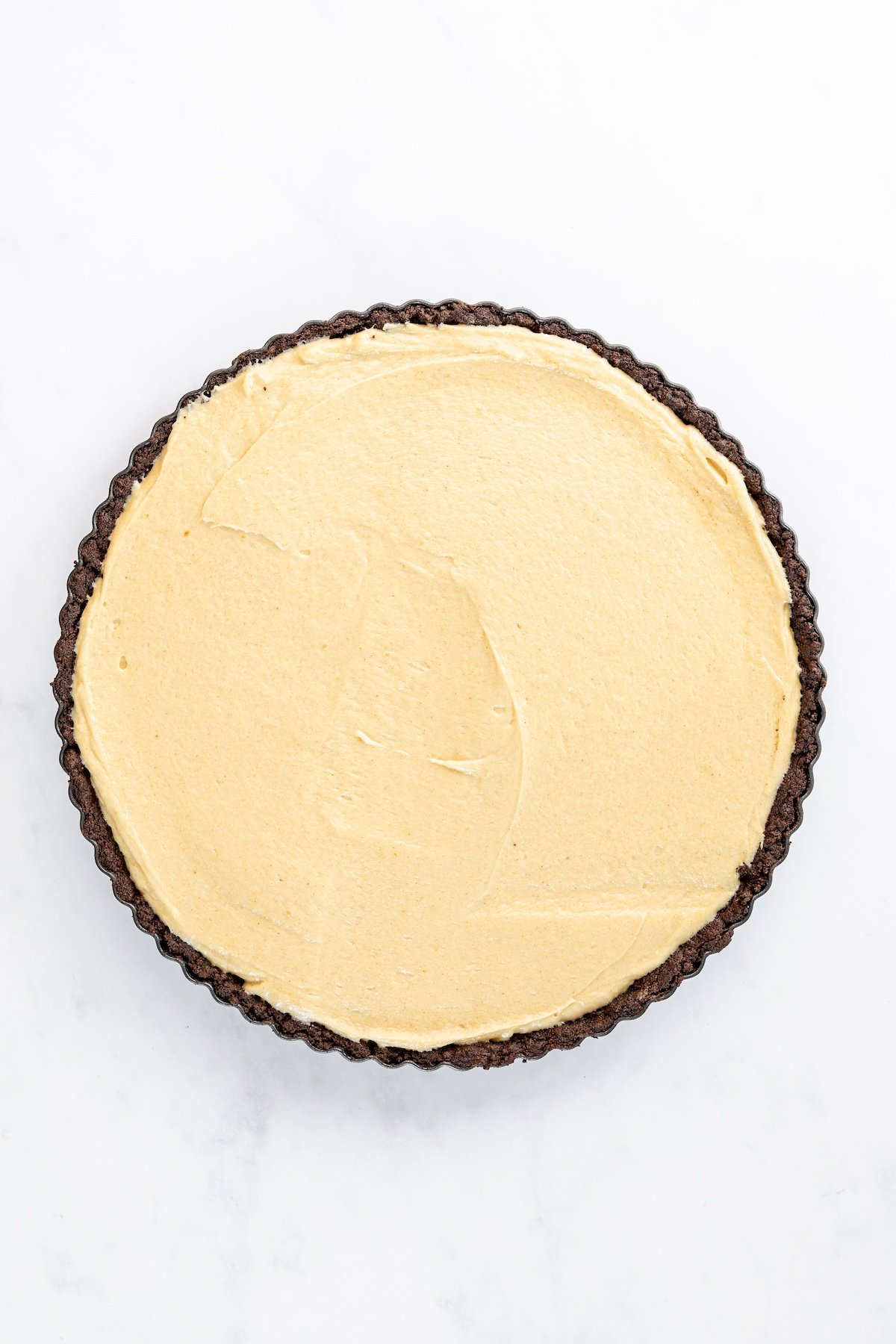 peanut butter/whipped cream mixture smoothed in pie crust