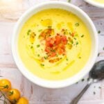 bowls of golden gazpacho