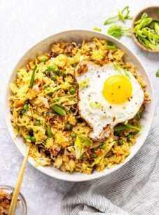Bowl of Indonesian Fried Rice (Nasi Goreng Ayam)